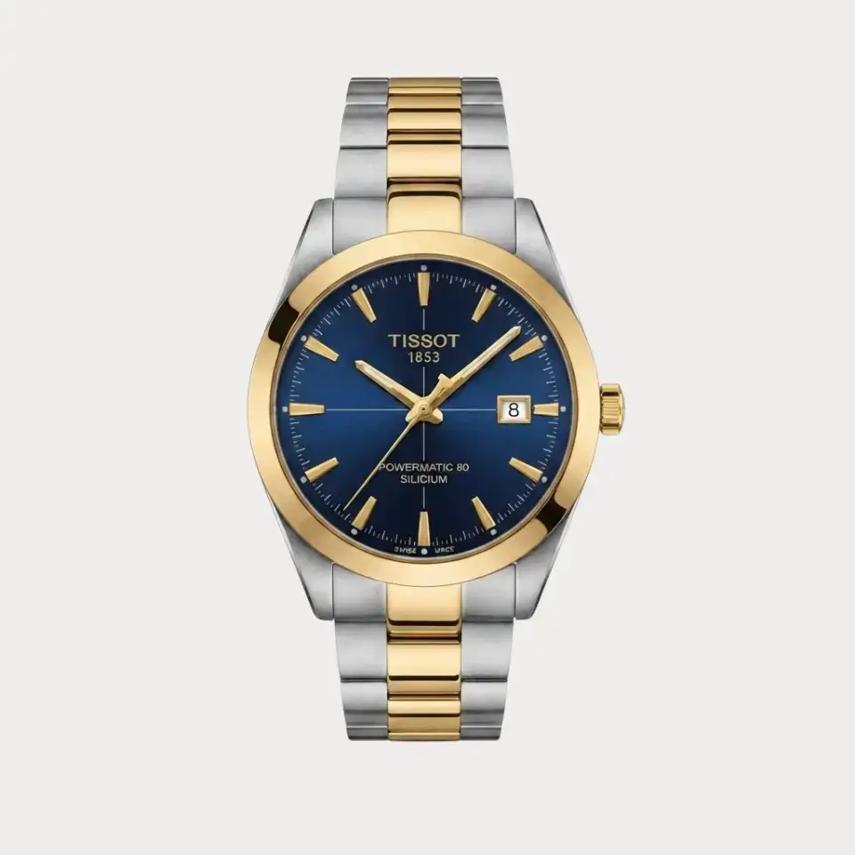 Tis-sot Gentleman Powermatic 80 Silicium Bleu Doré